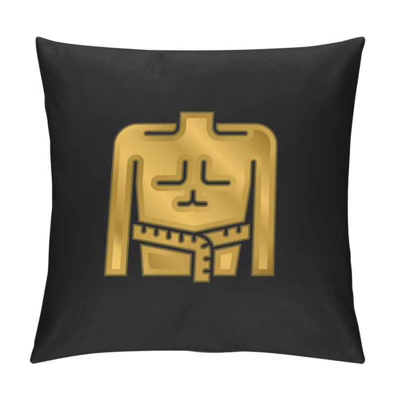 Personality  Body Mass Gold Plated Metalic Icon Or Logo Vector Pillow Covers