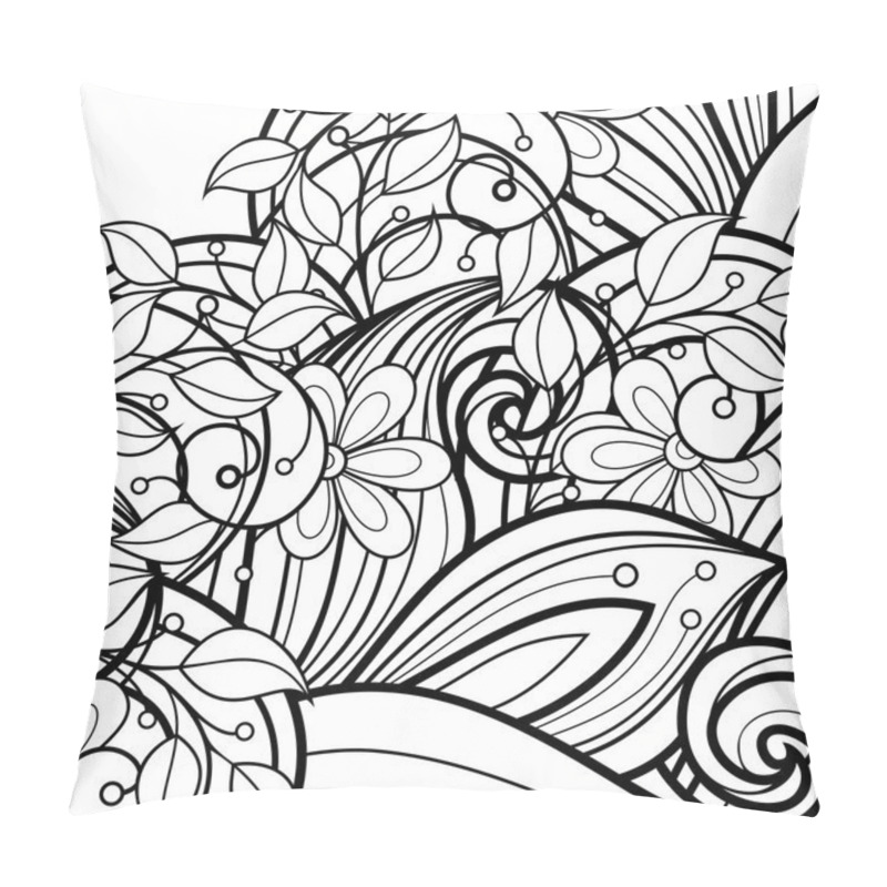 Personality  Monochrome Floral Background Pillow Covers