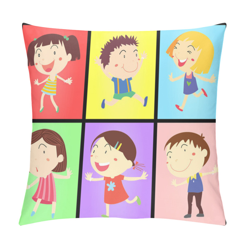 Personality  Kids On Colours Pillow Covers