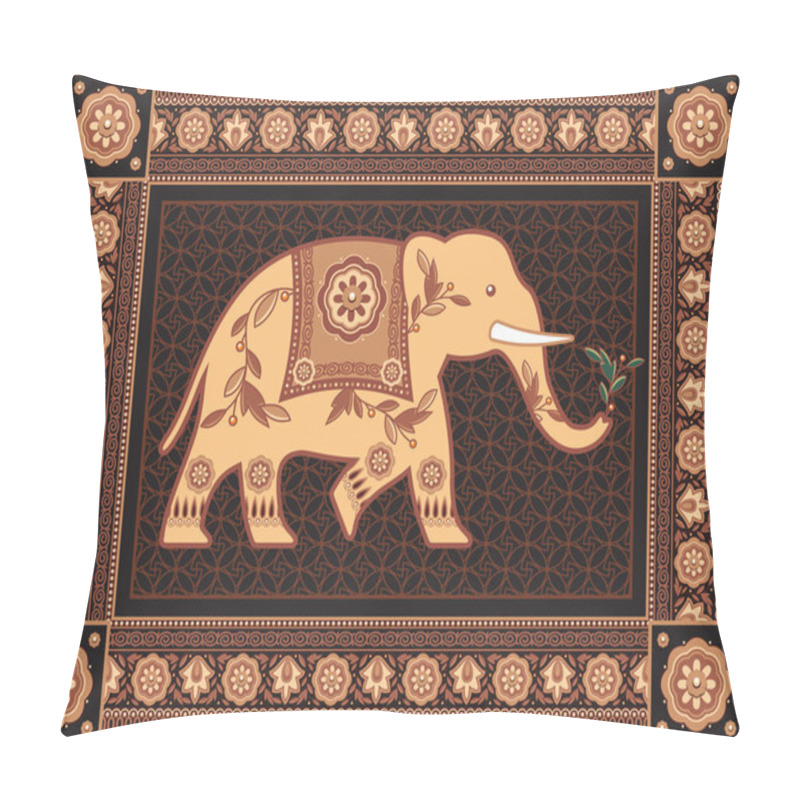 Personality  Decorated Indian - Hindu - Elephant In High Detailed Frame Pillow Covers