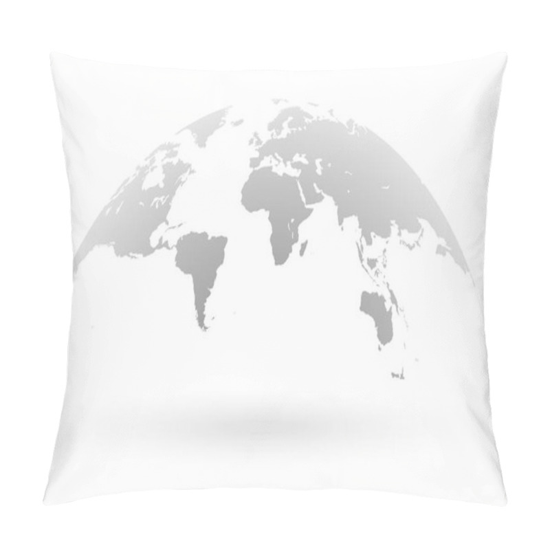 Personality  Grey World Map Globe Isolated On White Background Pillow Covers