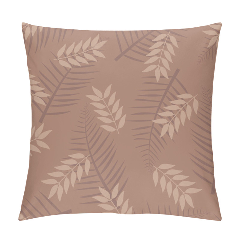 Personality  Floral Seamless Pattern. Allover Tropical Foliage Surface Design Of Monochromatic Areca Palm Leaves Pillow Covers