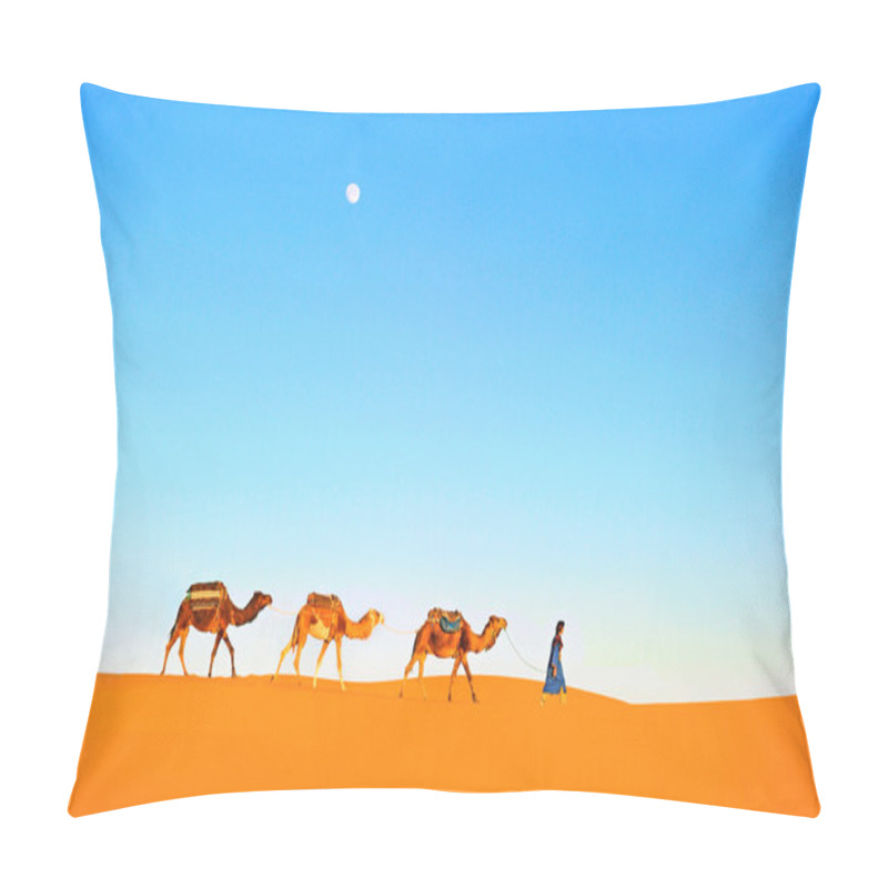 Personality  Camel Caravan On The Sahara Desert Pillow Covers