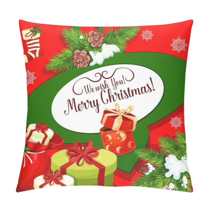 Personality  Christmas Greeting Poster With Santa Gift Bag Pillow Covers