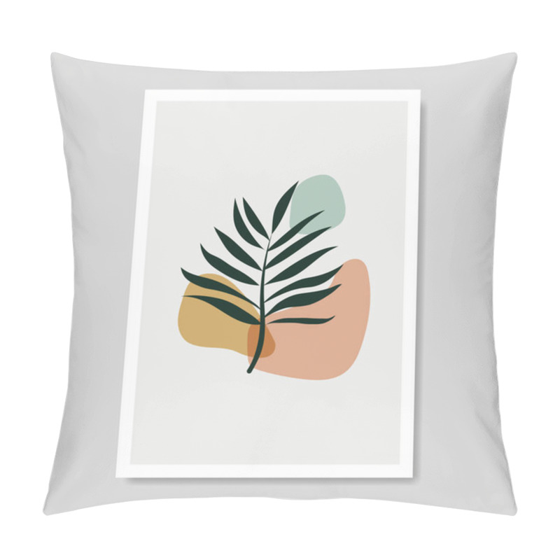 Personality  Wall Decoration Vector Design. Art Image Of Abstract Shapes And Plant Leaves. Abstract Plant Art Design For Print, Cover, Wallpaper, Minimal And Natural Wall Art. Vector Illustration. Pillow Covers