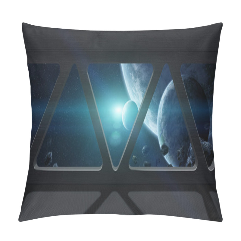 Personality  View Of Outer Space From Inside A Space Station Pillow Covers