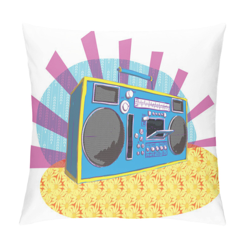 Personality  Retro Boom-box In Pop-art Manner Pillow Covers