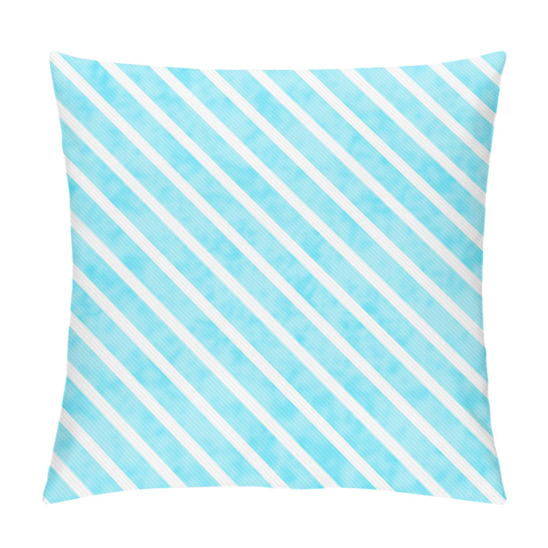 Personality  Teal And White Striped Pattern Repeat Background Pillow Covers