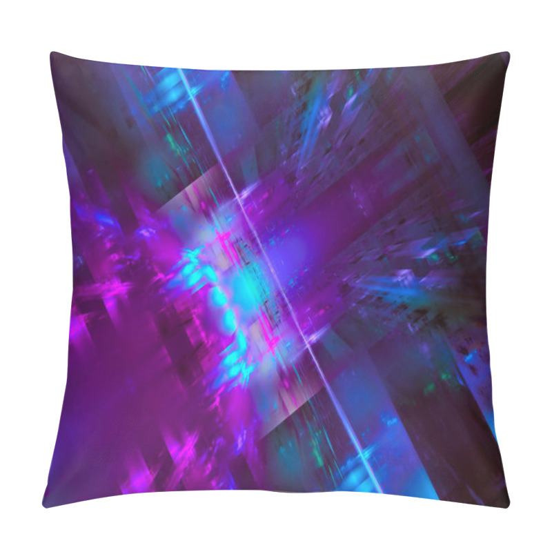 Personality  Abstract Fractal Blur With Light Effects - Digitally Generated 3d Illustration Pillow Covers