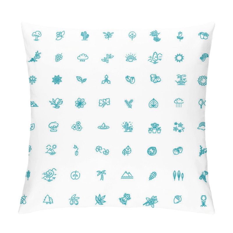 Personality  Set Of Outline Natural Icons Vector Illustration Pillow Covers