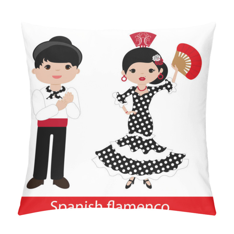 Personality  Flamenco Woman With Black Dress And Flamenco Man Pillow Covers