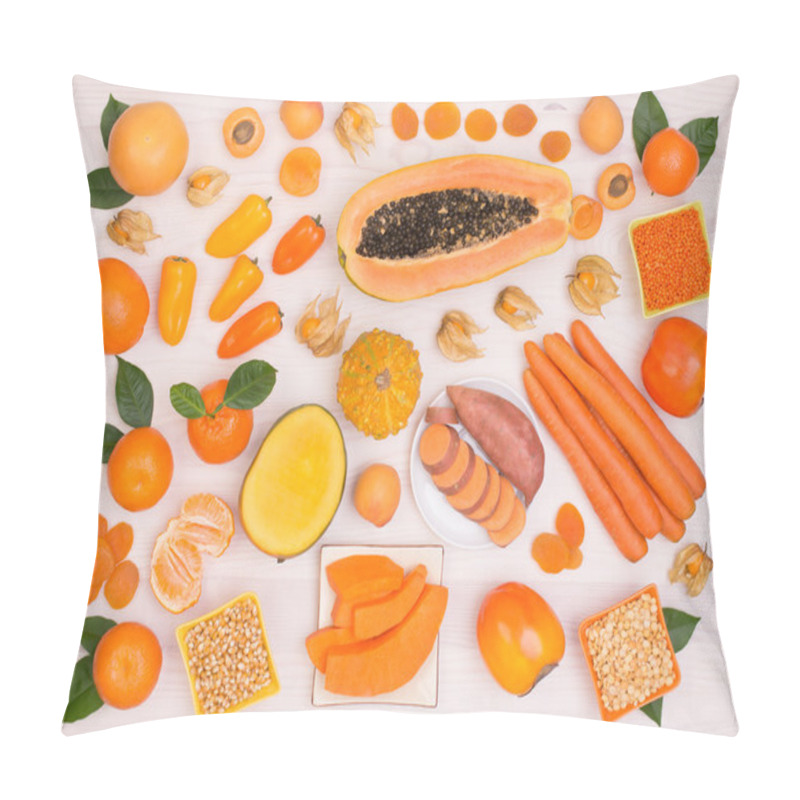 Personality  Orange Fruit And Vegetables Containing Plenty Of Beta Carotene Pillow Covers