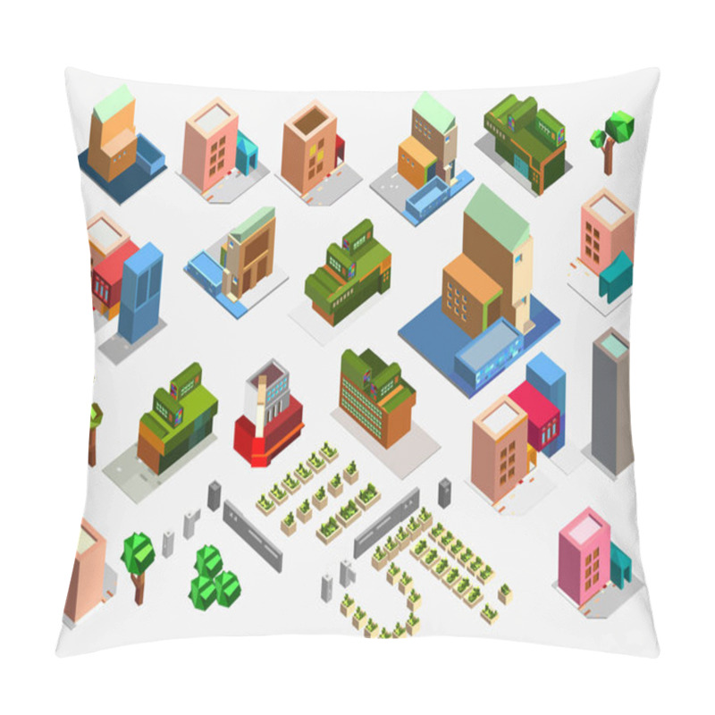 Personality  Urban, Buildings, City, Vector Illustration Pillow Covers