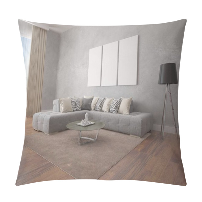 Personality   Mock Up The Living Room With A Stylish Corner Sofa. Pillow Covers