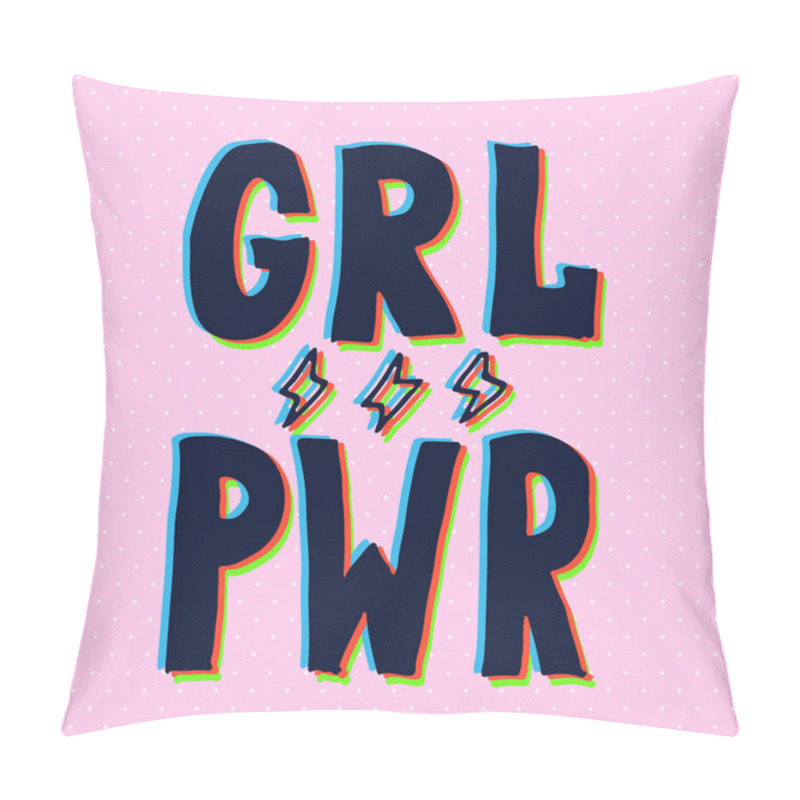 Personality  Girl Slogan With 3d Stereo Effect. Hand Drawn Lettering. Womens Right. Female, Feminism Symbols. Vector Illustration. Can Be Used As Print For Poster, T Shirt, Postcard. Pillow Covers