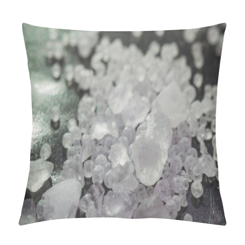 Personality  Sea Salt Close-up Super Macro Photos On A Black Background Pillow Covers