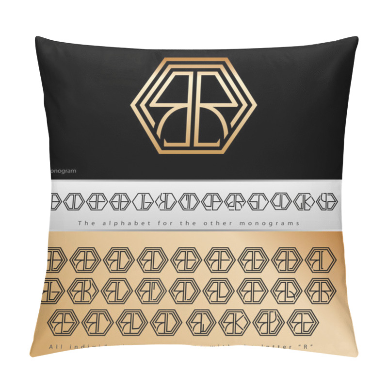 Personality  Monogram Design With Letter R Pillow Covers