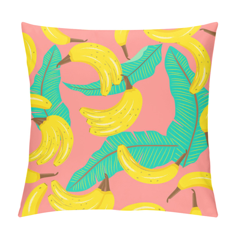 Personality  Vector Seamless Pattern With Bananas, Tropical Leaves On Living  Pillow Covers