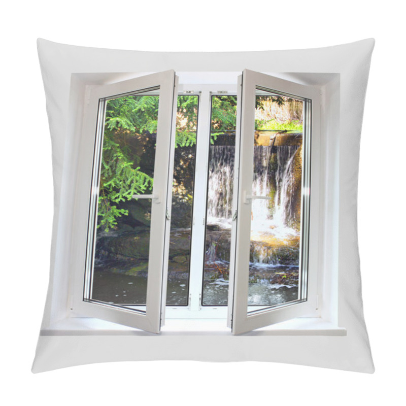 Personality  Open Plastic Window With A Kind On Waterfall Pillow Covers