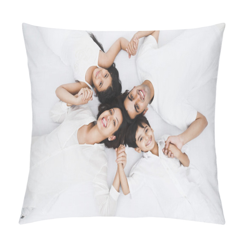 Personality  Happy Family Lying On The Bed Pillow Covers