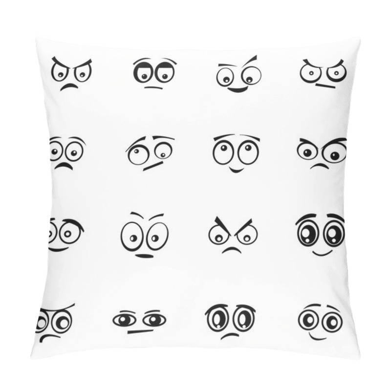 Personality  Vector Black  Cartoon  Eyes  Set Pillow Covers