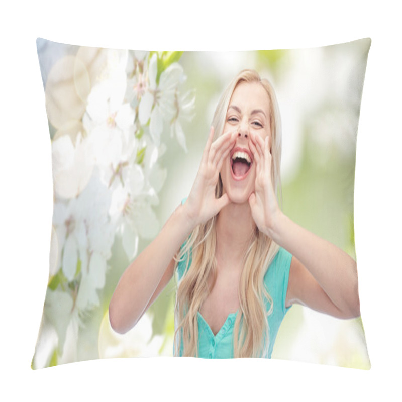 Personality  Young Woman Or Teenage Girl Shouting Pillow Covers