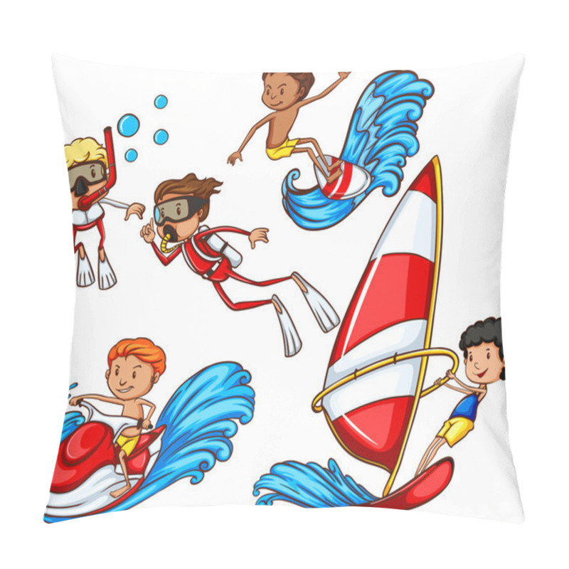 Personality  A Group Of People Doing Watersports Pillow Covers