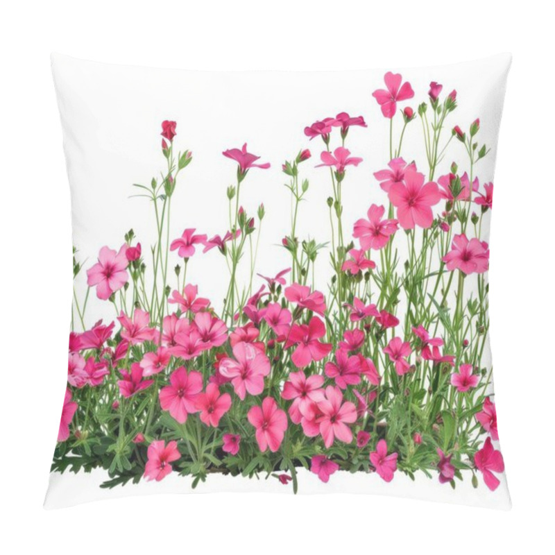 Personality  Vibrant Pink Flowers Blooming In A Lush Green Setting, Exuding A Joyful Springtime Vibe. Pillow Covers