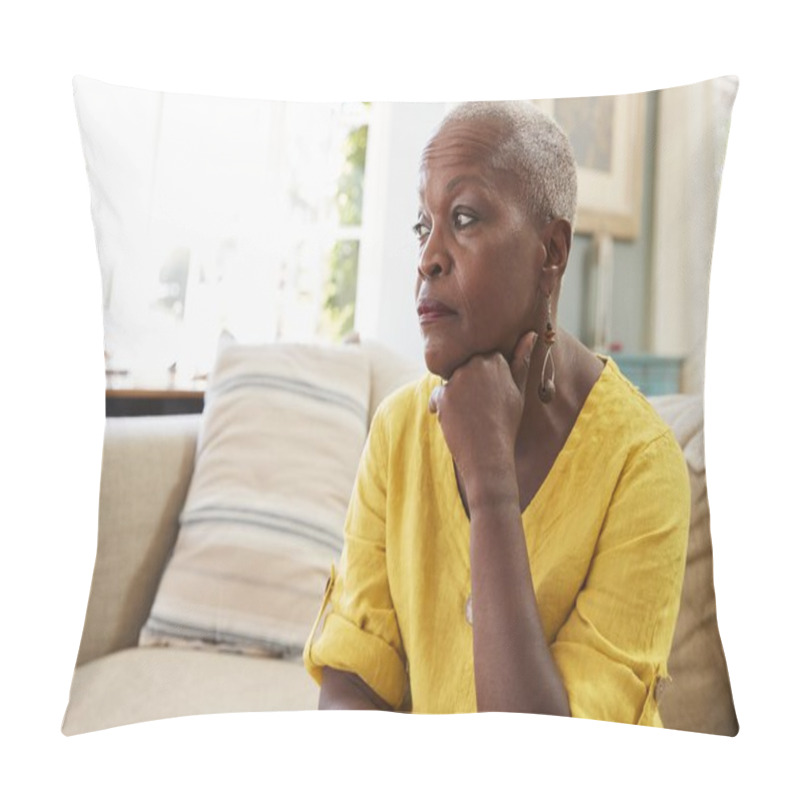 Personality  Senior Woman Suffering From Depression Pillow Covers