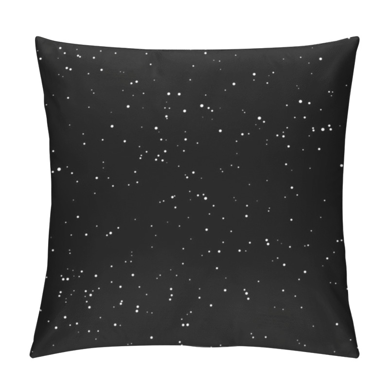 Personality  Snow Seamless Pattern, White Stars Dotes Isolated On Black Background. Pillow Covers