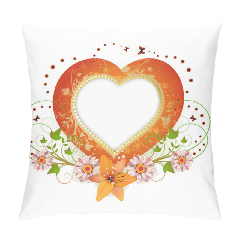 Personality  Frame Background With Heart Shape Pillow Covers