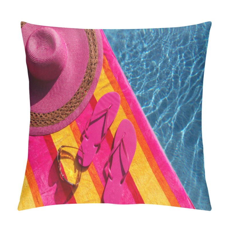 Personality  Flip Flops By The Pool Pillow Covers