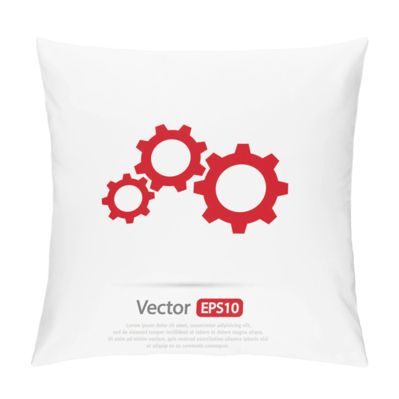 Personality  Gears Icon, Flat Design Pillow Covers