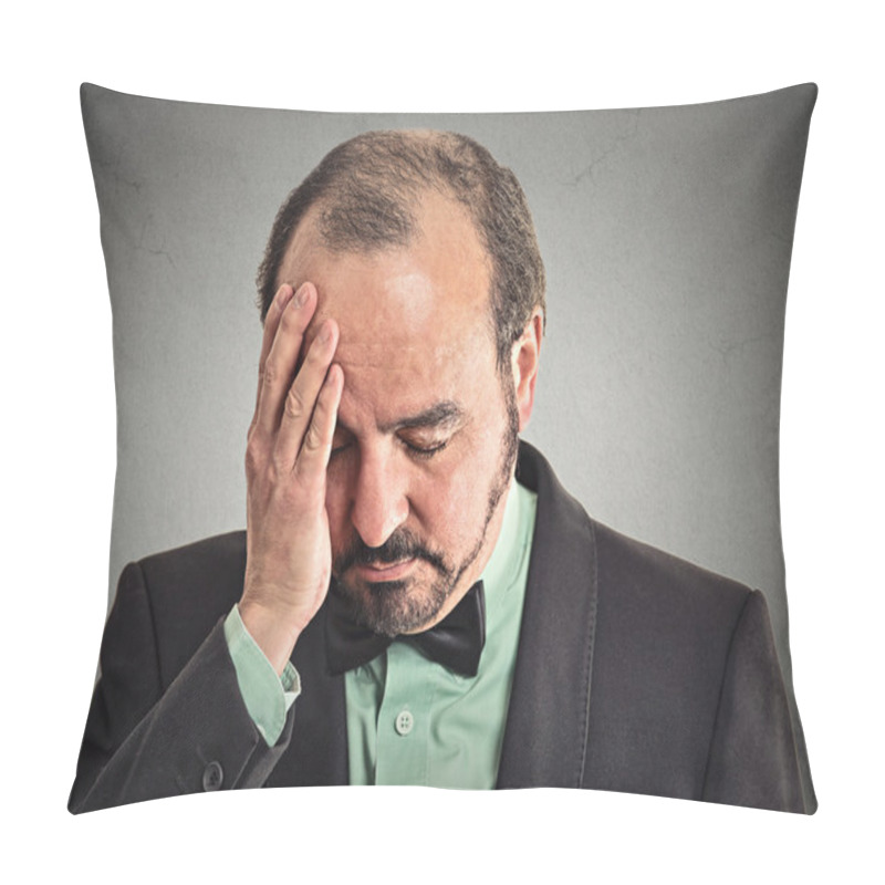 Personality  Sad, Depressed, Alone, Disappointed Upset Man  Pillow Covers