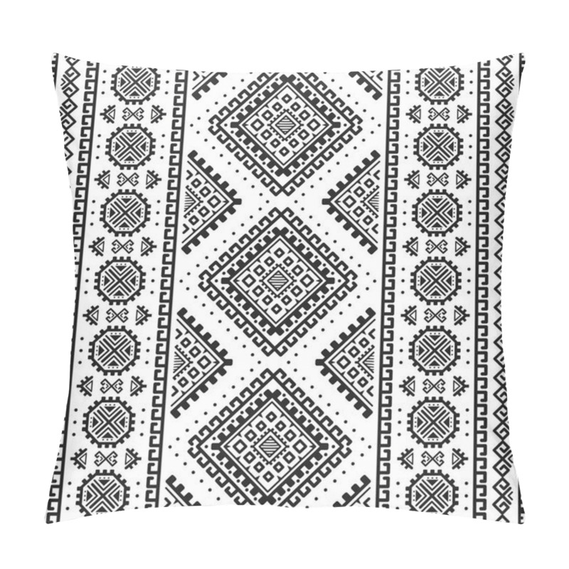 Personality  Ethnic Seamless Monochrome Pattern. Aztec Geometric Background. Tribal Print. Navajo Fabric. Modern Abstract Wallpaper. Vector Illustration. For Paper, Textile Design. Pillow Covers