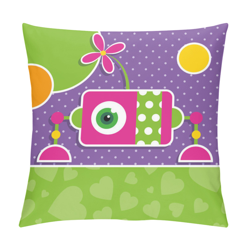 Personality  Cute Robot Greeting Card Pillow Covers