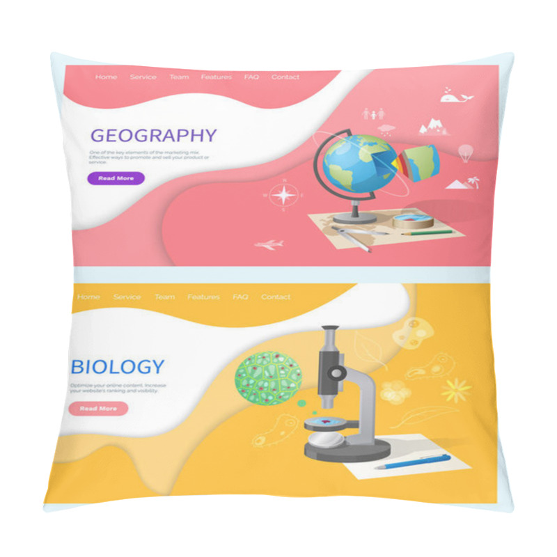 Personality  Biology Discipline In School, Geography Subject Pillow Covers