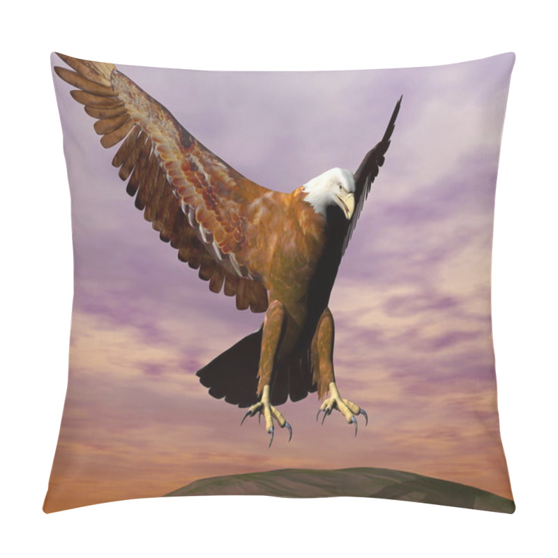 Personality  Eagle Landing - 3D Render Pillow Covers