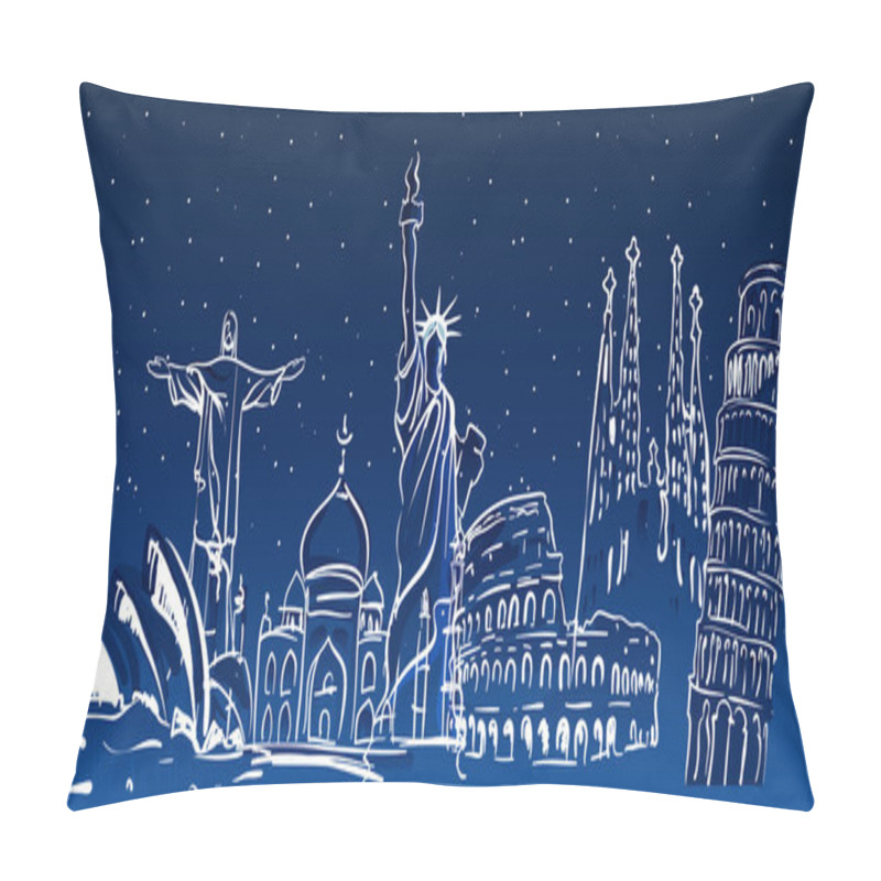 Personality  World Famous Landmarks Pillow Covers