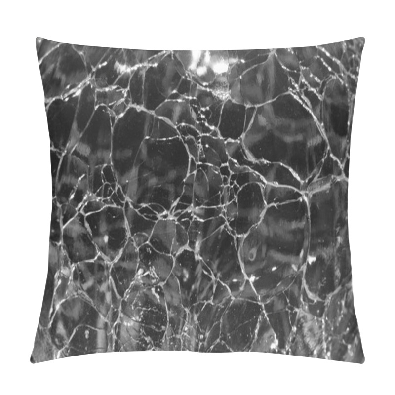 Personality  Detail Of A Sphere Of Cracked Glass With Back Light. Pillow Covers