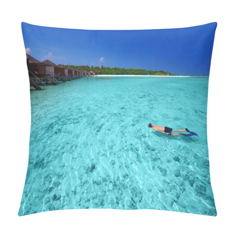 Personality  Man Snorkeling In Tropical Island Pillow Covers