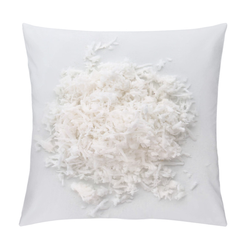 Personality  Fresh Coconut Flakes On White Background Pillow Covers