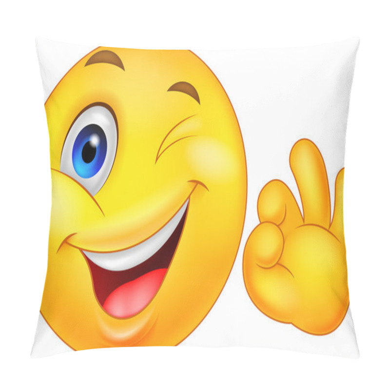 Personality  Smiley Emoticon With Ok Sign Pillow Covers