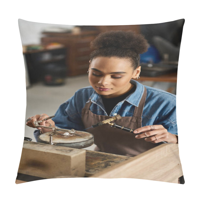 Personality  A Skilled Artisan Works Intimately With Precious Jewels, Showcasing Talent And Artistry. Pillow Covers