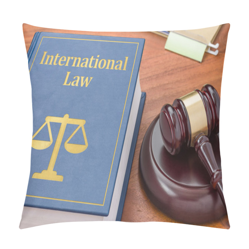 Personality  A Law Book With A Gavel - International Law Pillow Covers