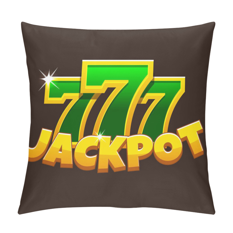 Personality  Golden Jackpot Icon Or Slot Symbol For Your Games. Winning Combination 777. Casino Element. Pillow Covers