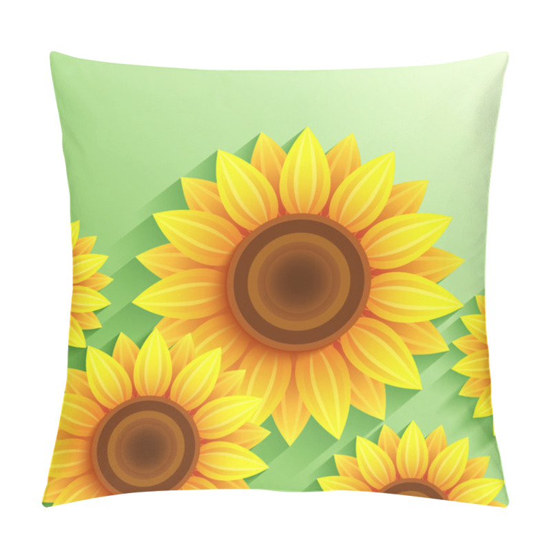 Personality  Nature Modern Background With 3d Sunflower Pillow Covers