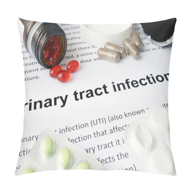 Personality  Paper With Urinary Tract Infection  And Pills. Pillow Covers