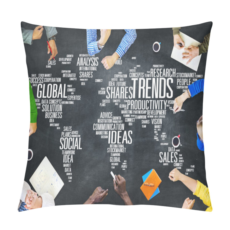 Personality  People And Trends World Map Concept Pillow Covers