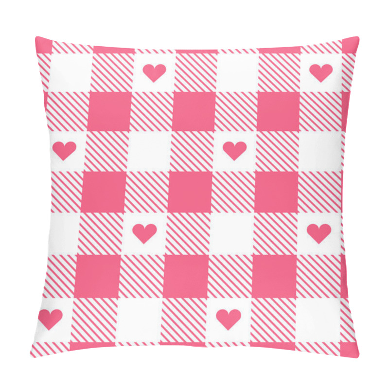 Personality  Gingham Checkered Pattern Heart Plaids Pillow Covers